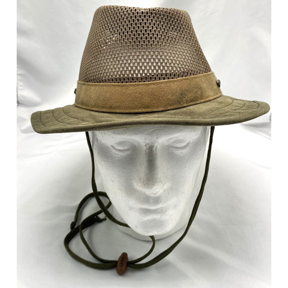 Outback Trading Co. Willis Waterproof Hat Mesh Adult Medium Green Oilskin 6094 - Picture 1 of 12